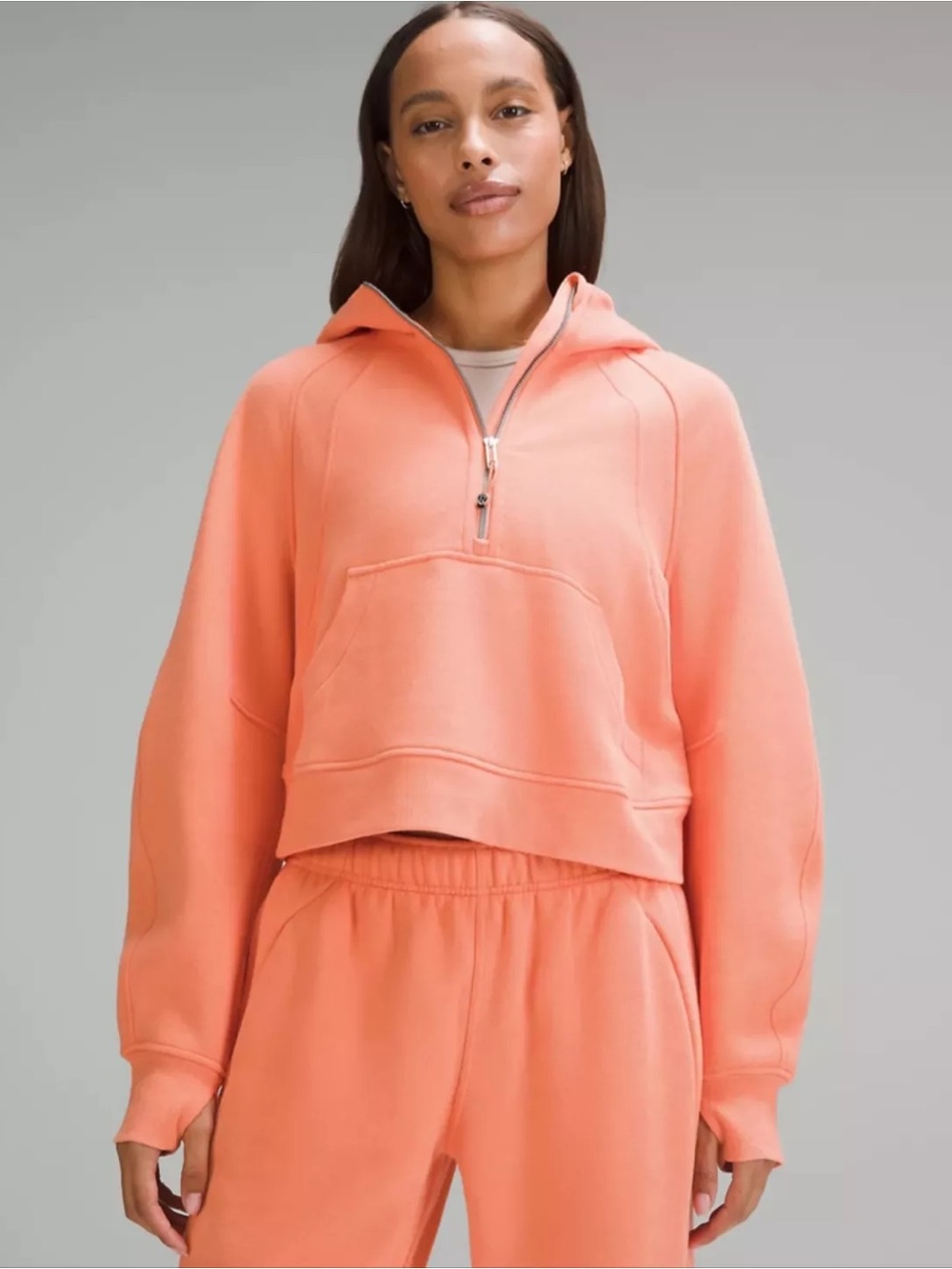Lululemon Scuba Oversized Half-Zip Hoodie in Coral Kiss